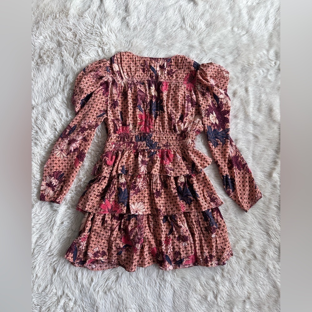 Ulla Johnson Oni Silk Mini Dress in Garden Rose Floral Ruffled Size 10 - Picture 13 of 16